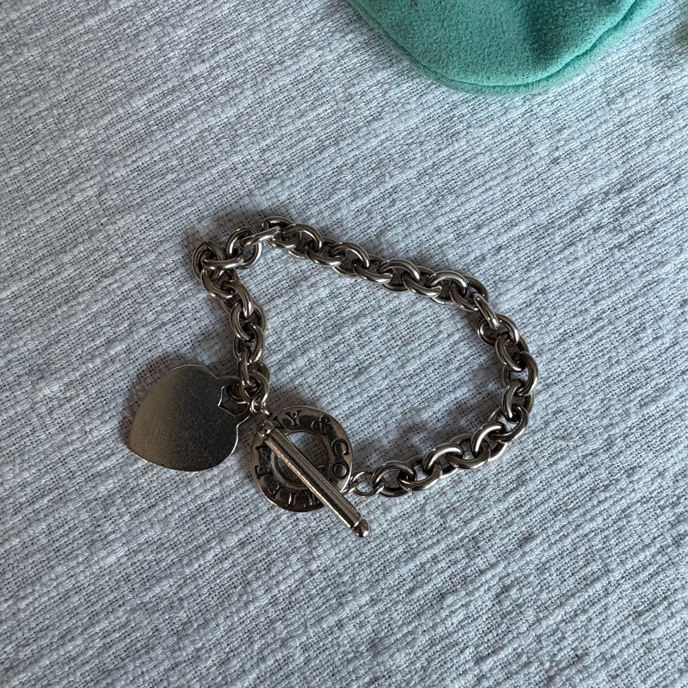 Tiffany & Co. Silver Heart Tag Toggle Bracelet